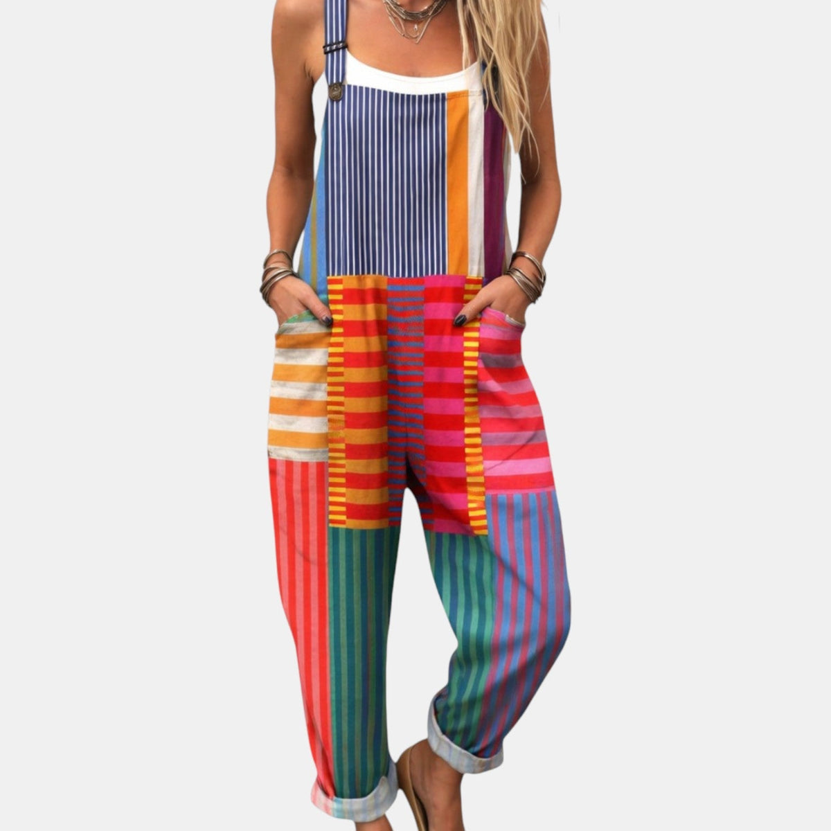 Joyce | Rainbow Patchwork Overall