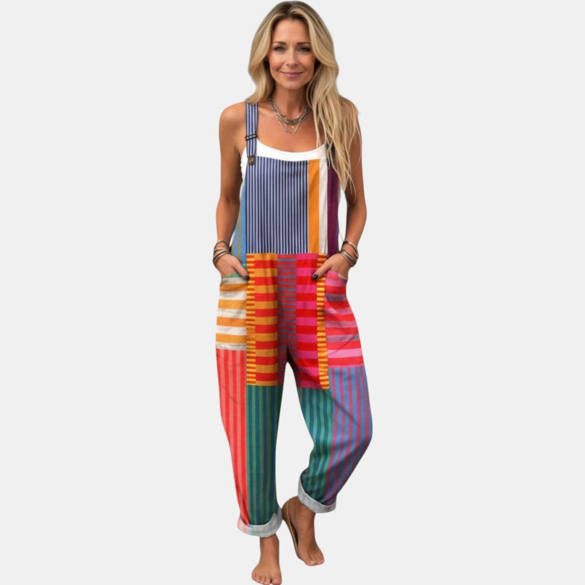 Joyce | Rainbow Patchwork Overall