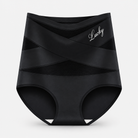 Comparison shot of the shaping underwear next to a regular brief, showing the high-waisted coverage.