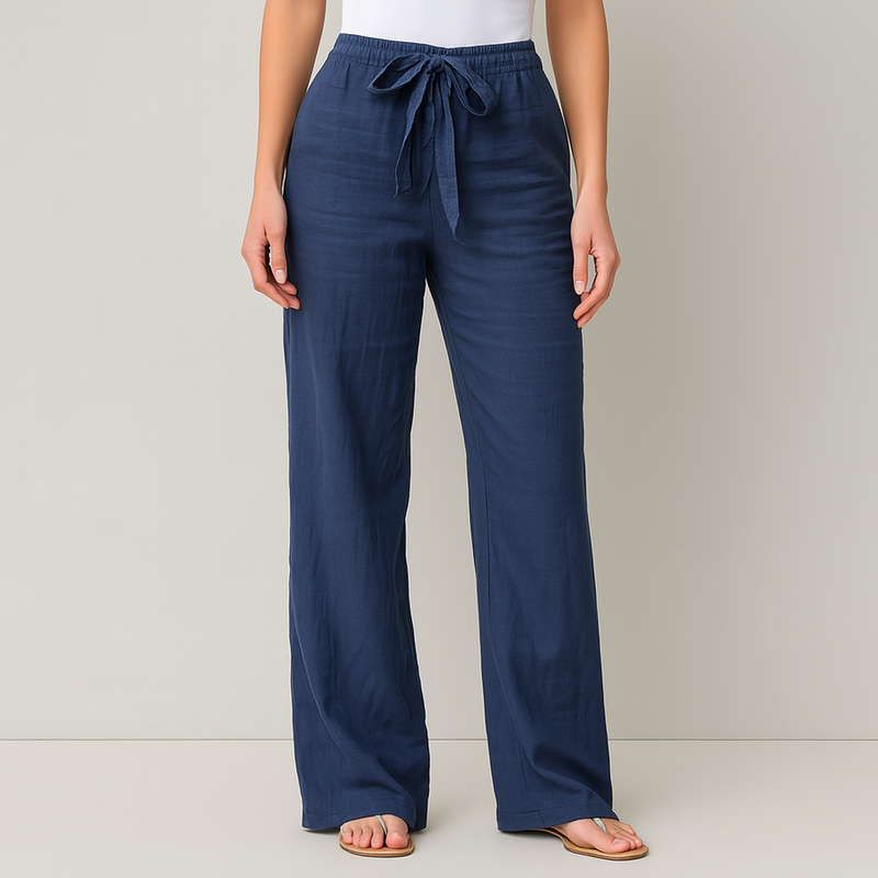 Sloan Elegant Tie Waist Linen Pants