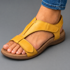 Adira - Ergonomic Comfort Sandals in Yellow, worn