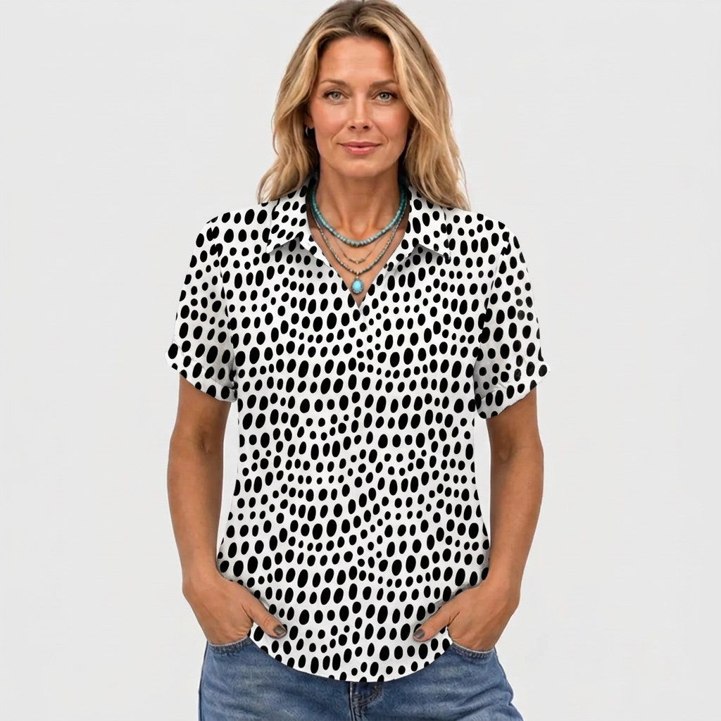 Mirabel | Polka Dot Collared Top