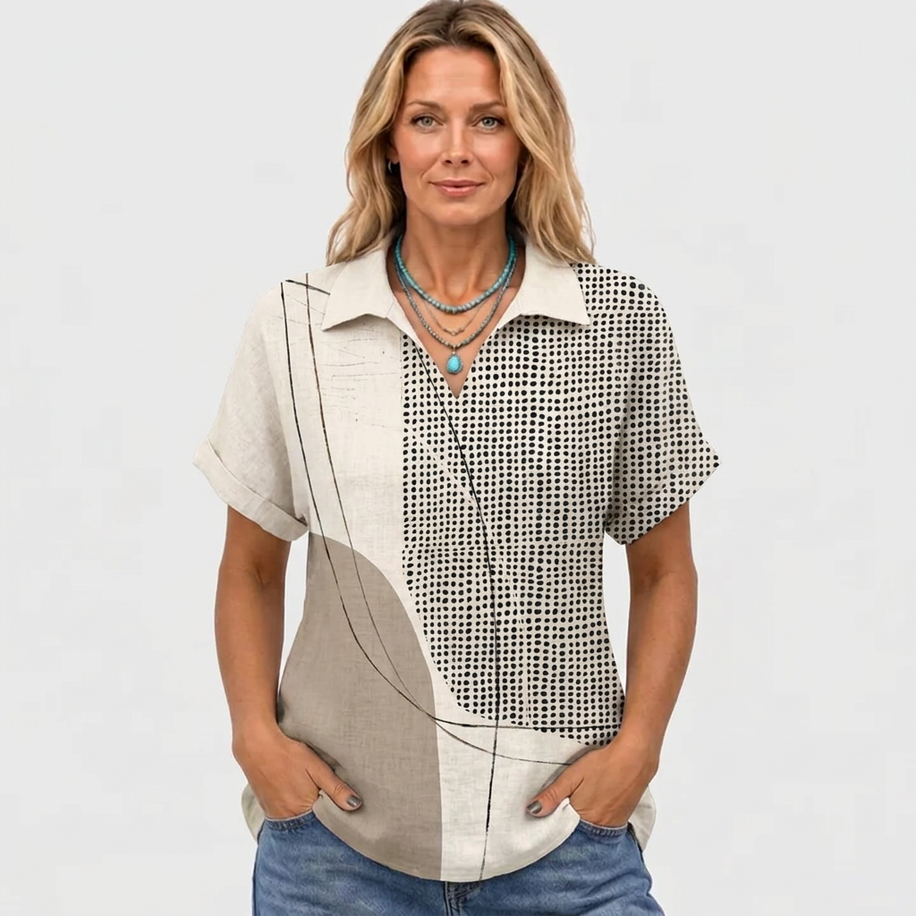 Eugenie | Abstract Collared Top