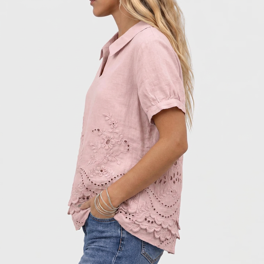 Clemency | Floral Collared Top