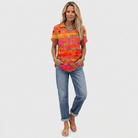 Pamela | Abstract Collared Top