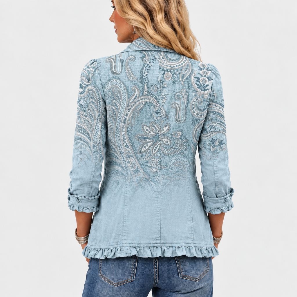 Annabel | Retro Paisley Ruffle Jacket