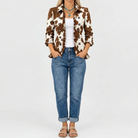 Dulcie | Cow Print Ruffle Jacket