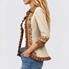 Myrtle | Retro Floral Ruffle Jacket