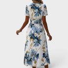 Solange | Floral Wrap Waist Midi Dress