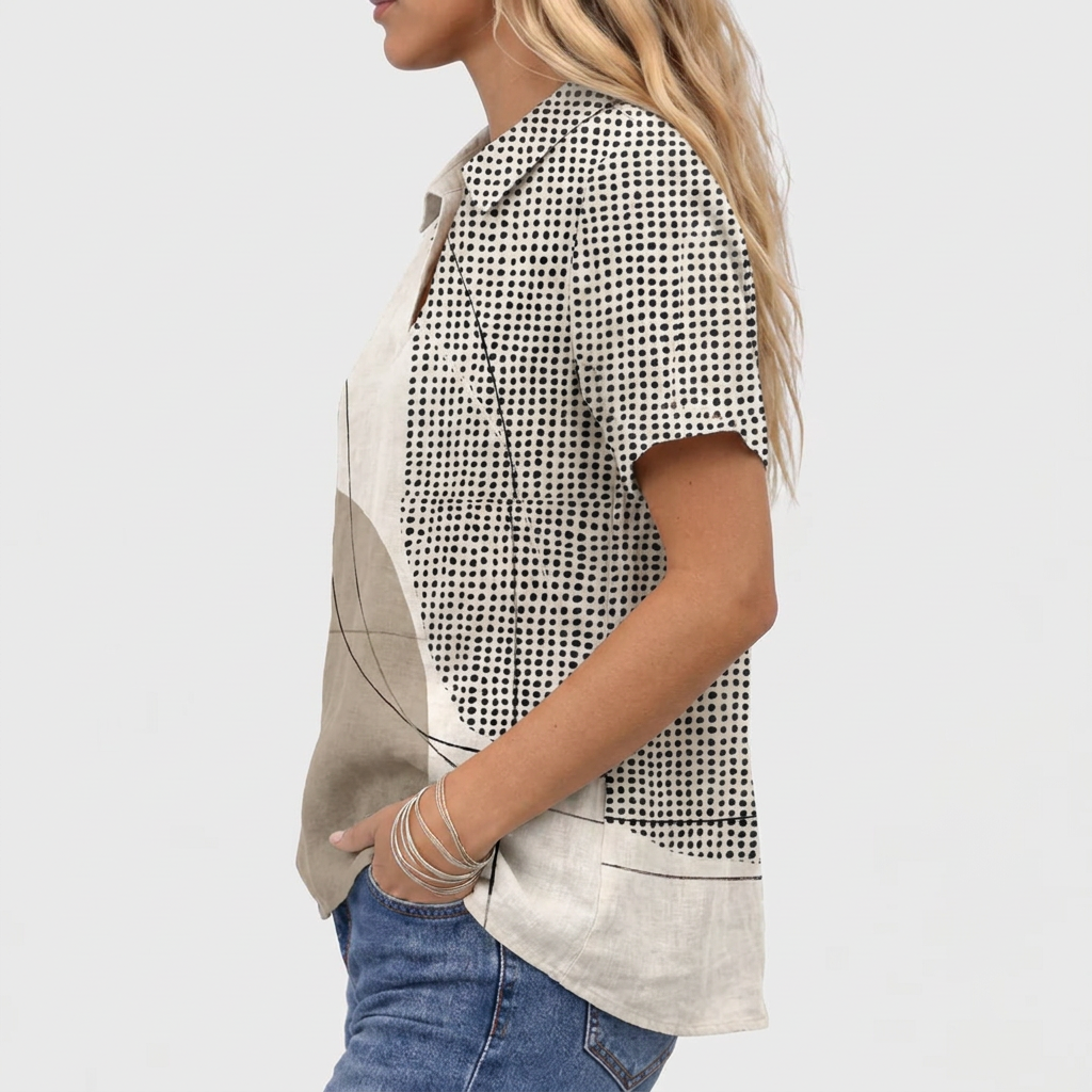 Eugenie | Abstract Collared Top