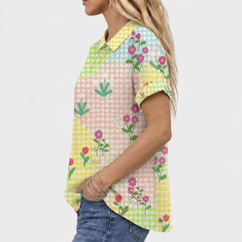 Araminta | Gingham Collared Top