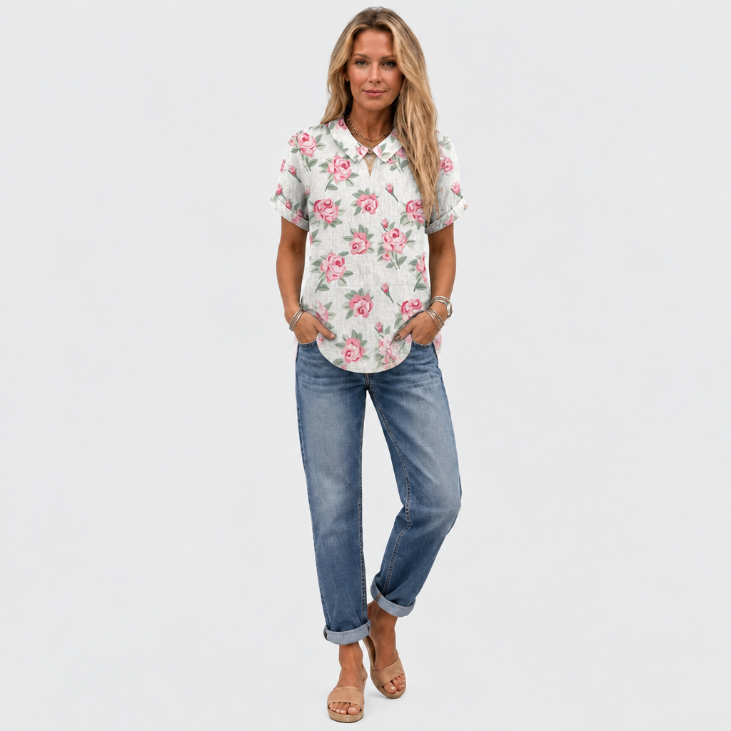 Imelda | Rose Collared Top