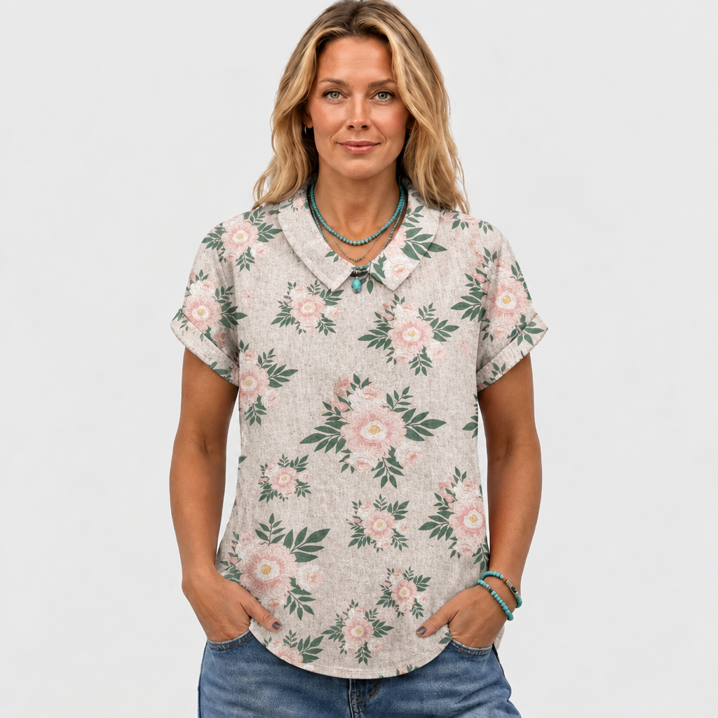 Constance | Botanical Collared Top
