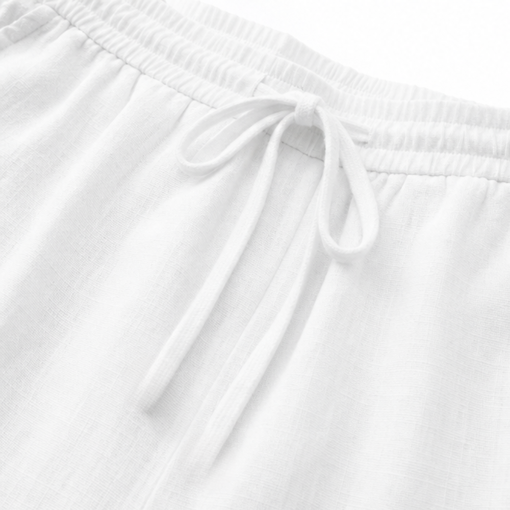 Back view of the comfortable trousers, showing the smooth silhouette and waist detail.