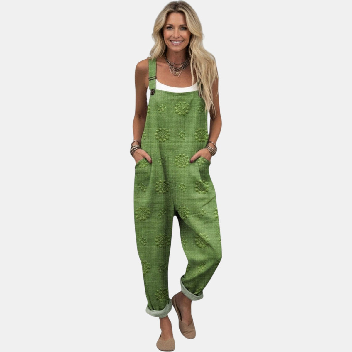 Phyllis | Green Textured Overall