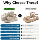 Three different color options (beige, black, green) of the women's arch support walking sandals displayed together.