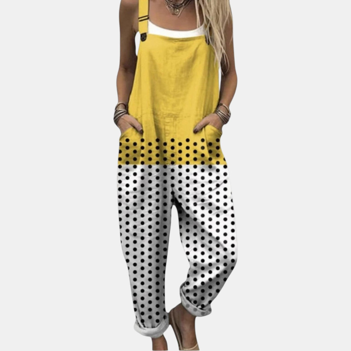 Wendy | Yellow Polka Dot Overall