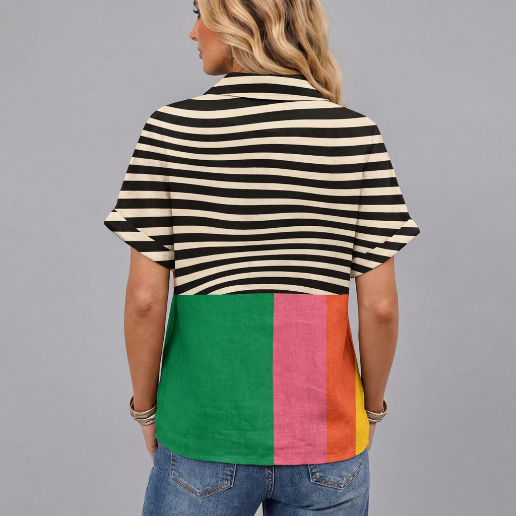 Ottilie | Colourblock Collared Top