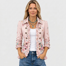 Felicity | Floral Ruffle Button-Up Jacket