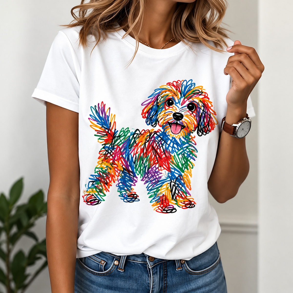 Pippa - Charming Dog Print Tee – view 1