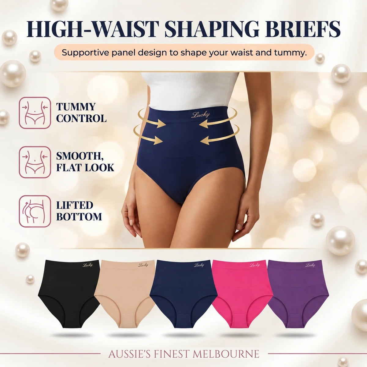 Aeliana - High-Waisted Tummy Control Shaping Briefs
