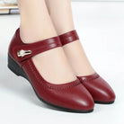 Close-up of the adjustable strap and buckle on the Alana shoes, showing the customizable fit feature.