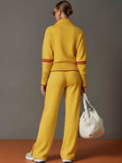 View of the Anouk relaxed fit pants folded, illustrating the easy care and soft material.