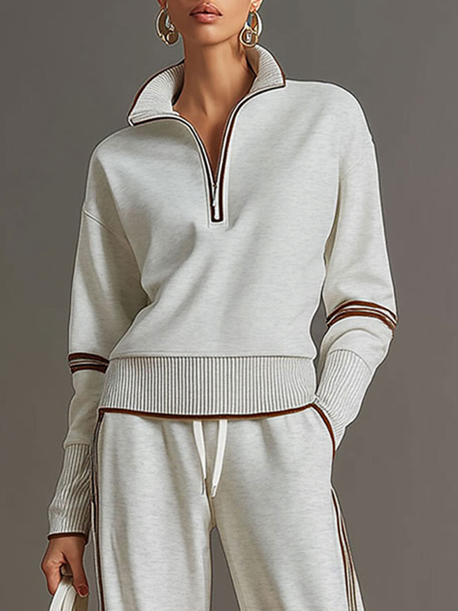 Overhead shot of the Anouk relaxed fit pants laid flat, highlighting the overall design and fabric consistency.