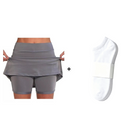 Close-up of the fabric's soft hand-feel on the purple skort, ensuring maximum comfort against the skin.
