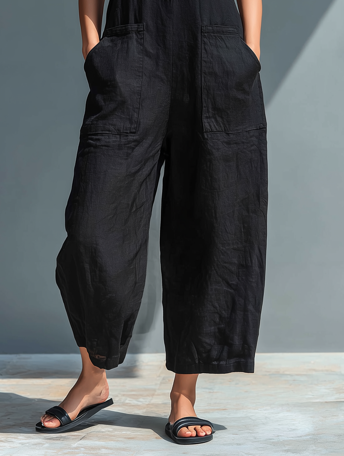 Ottoline | Sleeveless High-Neck Linen-Blend Jumpsuit