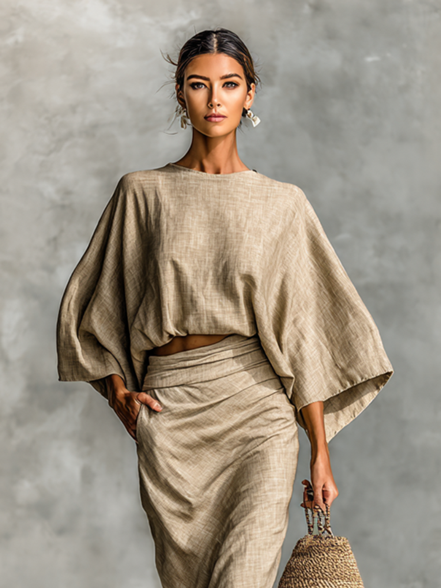 Tamsin | Batwing Top & Maxi Skirt Set