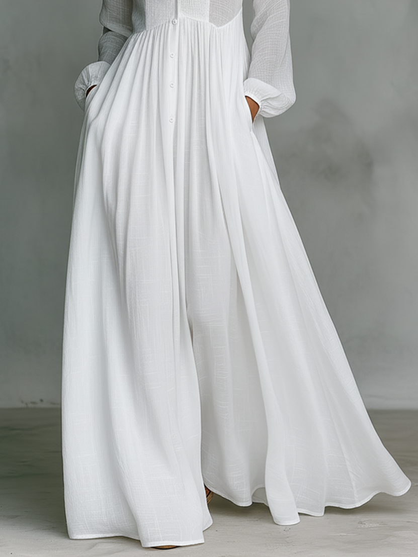 Romilly | Patchwork Stand-Collar Maxi Dress