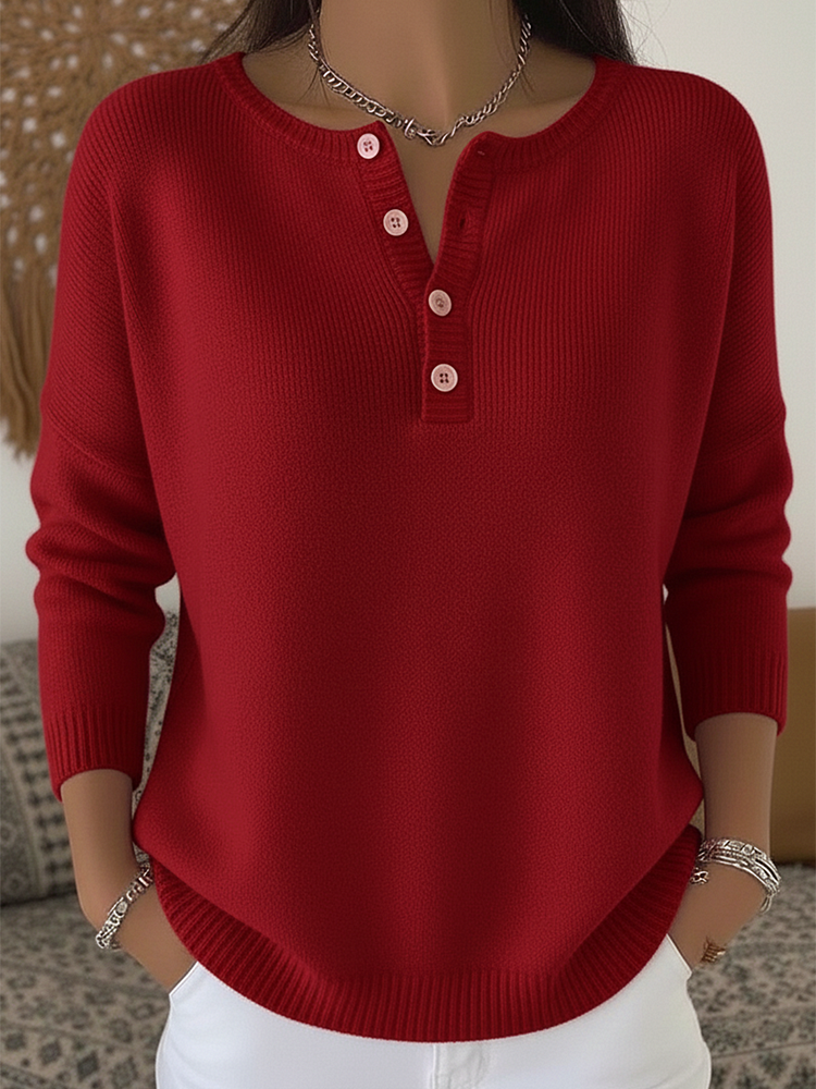 Front view of Fiona comfortable button-up pants in a neutral shade, showcasing the loose fit.