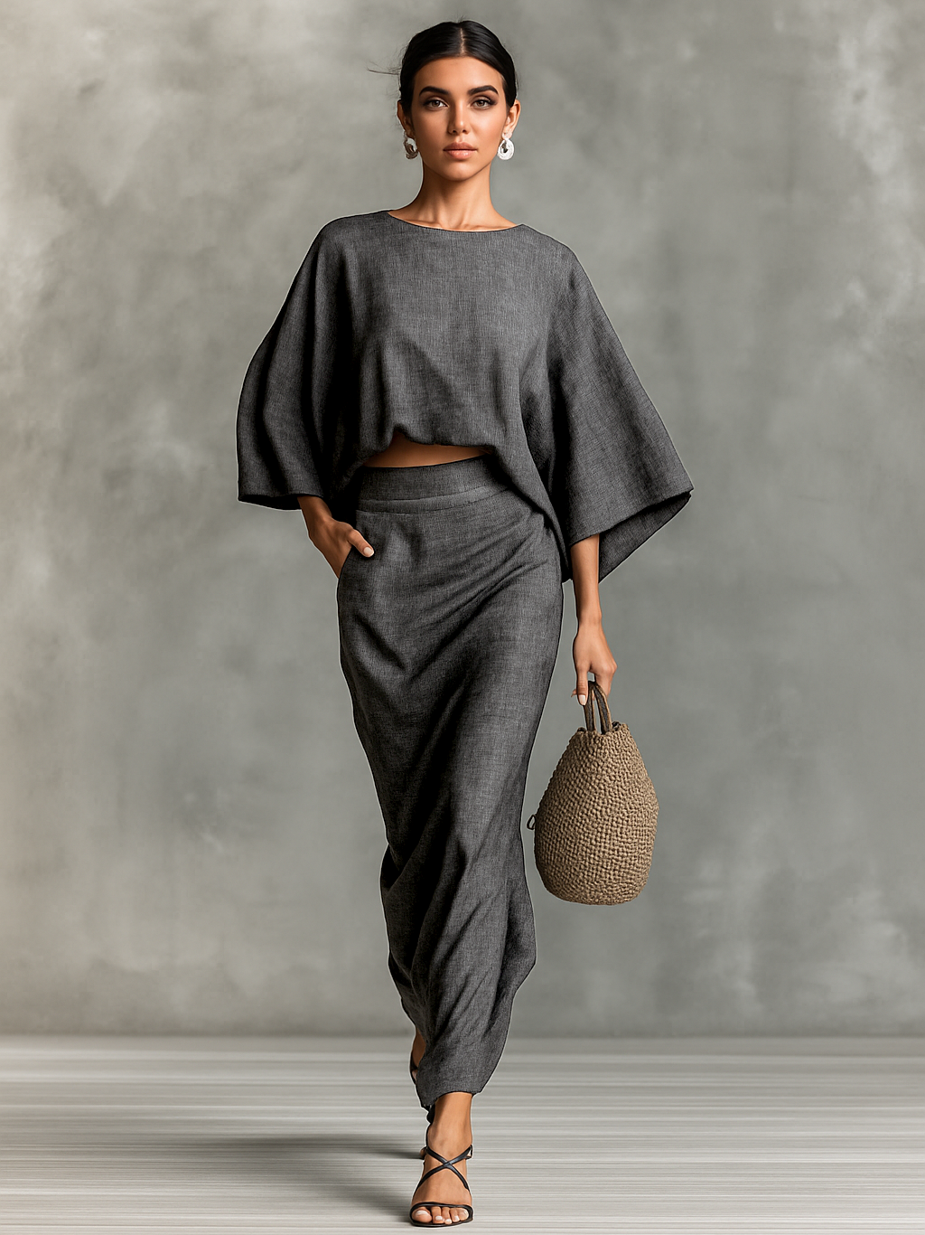 Tamsin | Batwing Top & Maxi Skirt Set