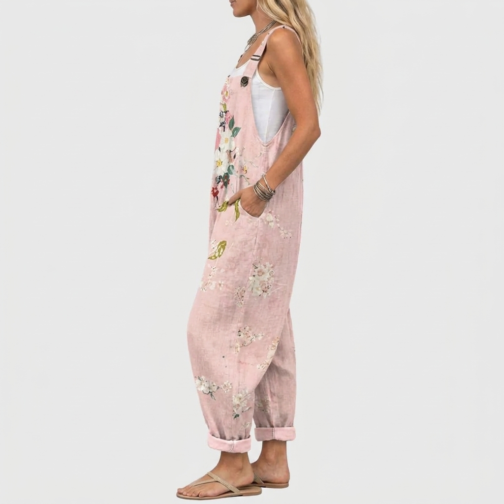 Agatha | Pink Floral Overall