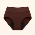 Side profile of a model wearing black Kaelin leak-proof underwear, demonstrating the comfortable and secure fit.