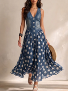 Kiera - Elegant Denim Chiffon Dress Signature product image