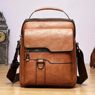 Side profile of the Caleb minimalist shoulder bag, demonstrating its slim yet practical silhouette.