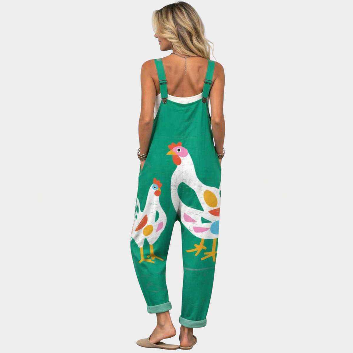 Clemency | Green Goose Print Overall