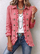 Henrietta | Gingham Ruffle Button-Up Jacket