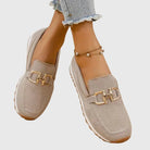 Detail shot of the non-slip sole on gray orthopedic pants, ensuring stable grip and security.