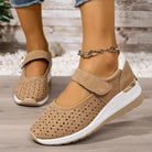 Lifestyle shot of someone walking outdoors in Soraya comfort arch support sandals, demonstrating comfort and style.