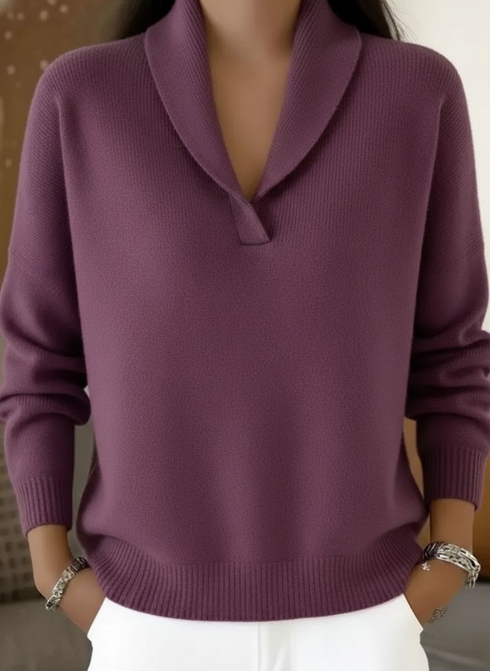 Lifestyle image of Vera comfortable everyday pants styled with a casual top.