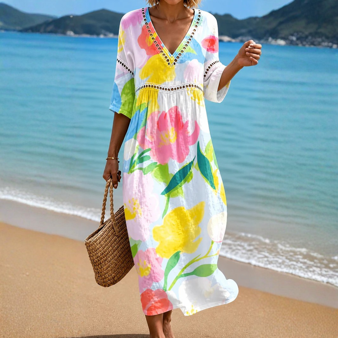 Zelena - Vibrant Floral Midi Dress product image